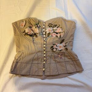 Luxe Beige Strapless Top